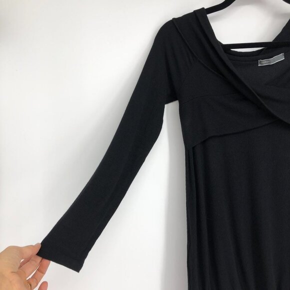 Cherish Black Fun and flirty ribbed cross cross off-the-shoulder tunic size S - Picture 10 of 16